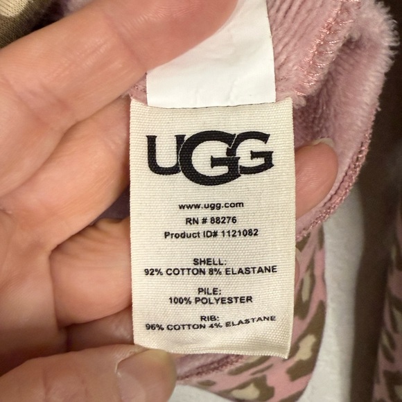 UGG Kes pink leopard print fleece hoodie Warm Cozy Animal Print Casual - Picture 8 of 8